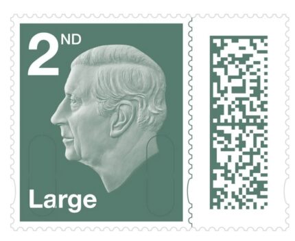 50 second class 2nd class royal mail stamps large letter king charles III