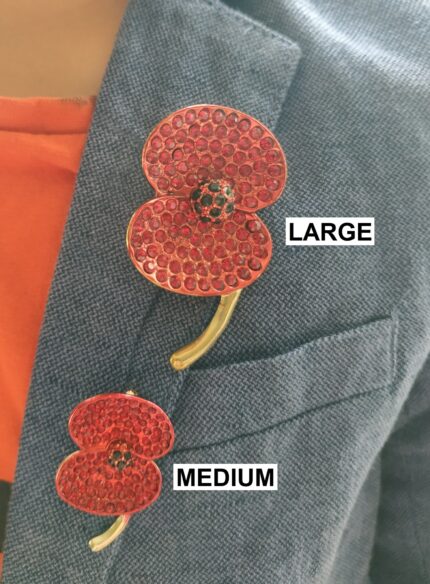 Crystal Red Poppy Brooch (With Box)